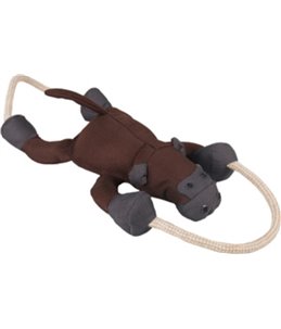 Polyester gorilla met touw 48cm