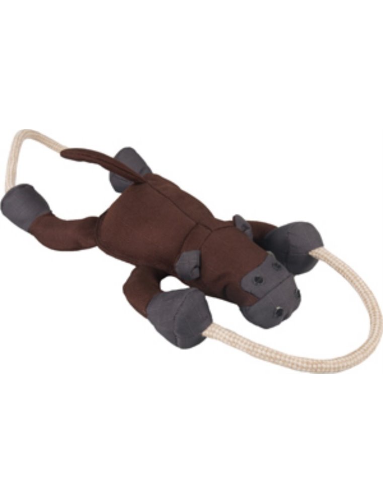 Polyester gorilla met touw 48cm