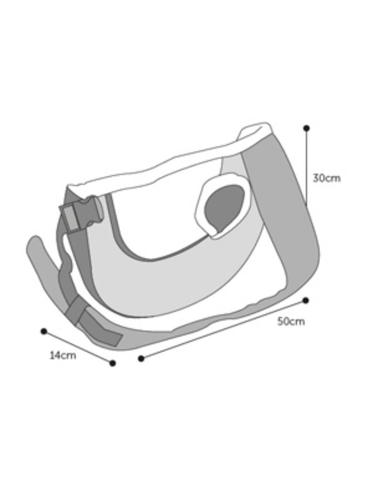Kangoeroezak rood/grijs 50x14x30