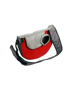 Kangoeroezak rood/grijs 50x14x30