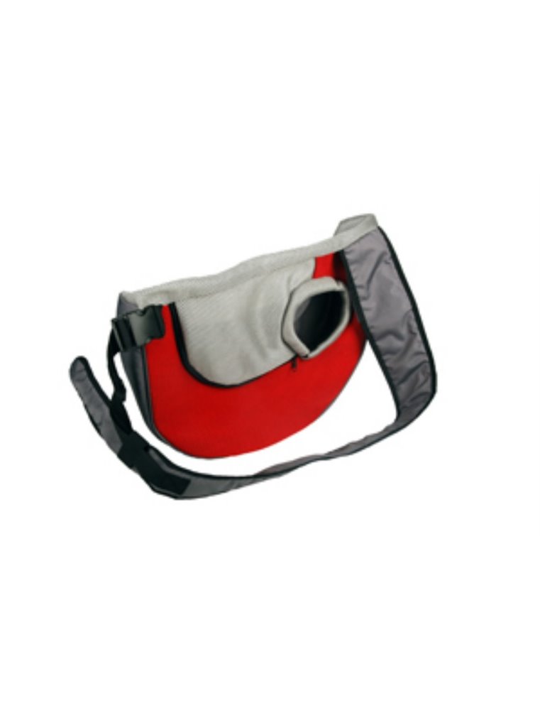 Kangoeroezak rood/grijs 50x14x30