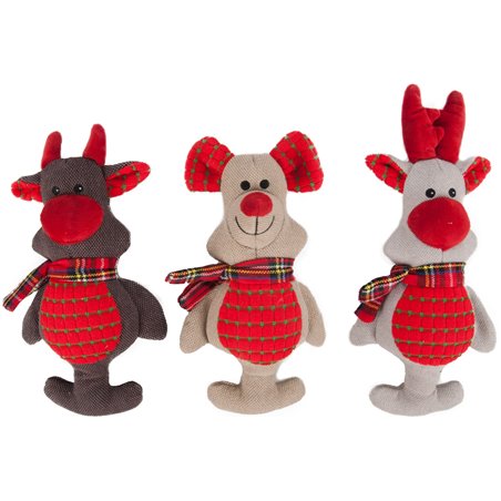 Kerst canvas rendier 28cm ass 