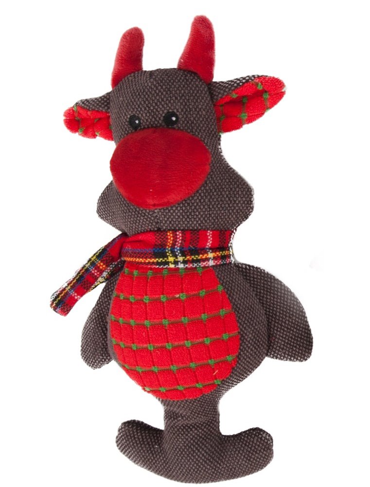 Kerst canvas rendier 28cm ass