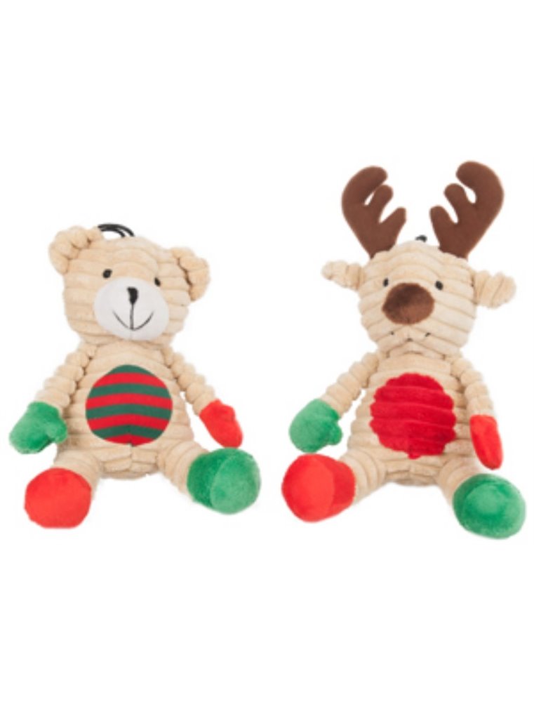 Kerstspeelg cord plush 18cm 2x2(1)