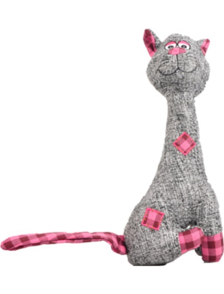 Jute grijze kat 35cm