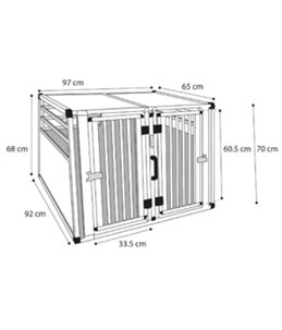 Hondenkooi alu 2-deurs 97x92x68cm 
