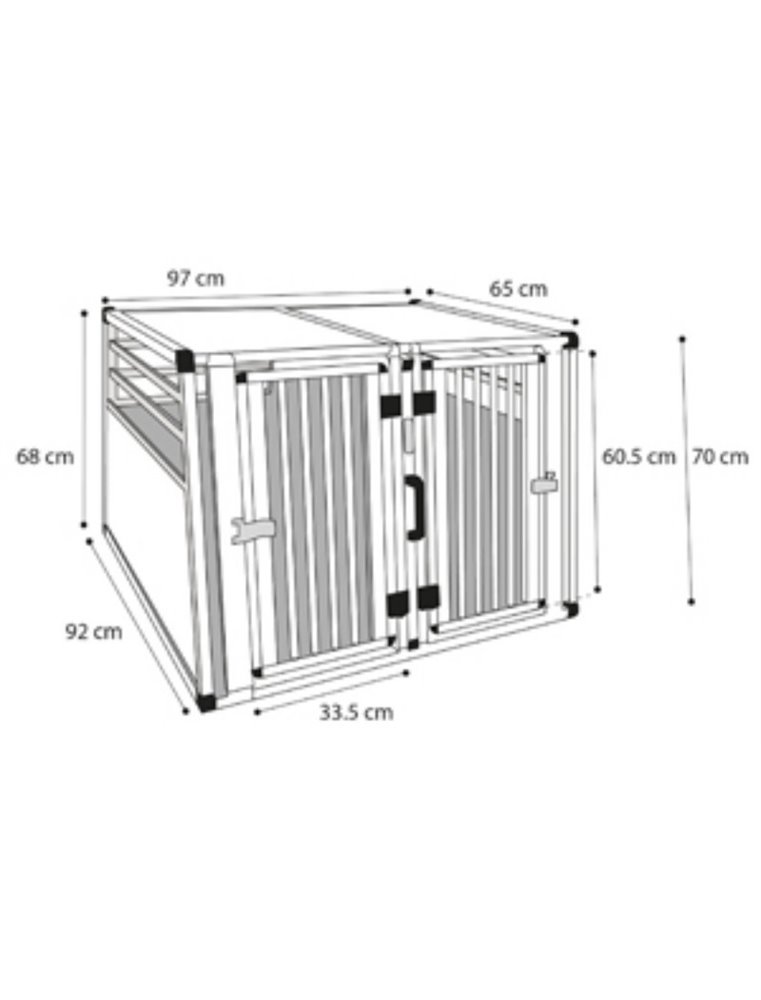 Hondenkooi alu 2-deurs 97x92x68cm 