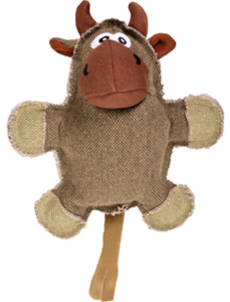 Canvas koe met squeaker 23cm