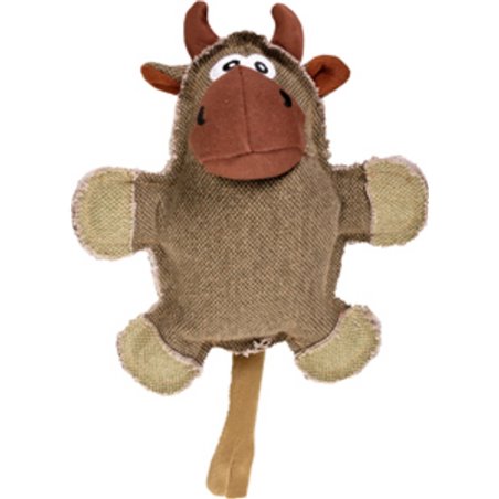 Canvas koe met squeaker 23cm 