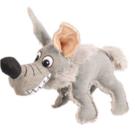 Canvas hyena met squeaker 28cm 