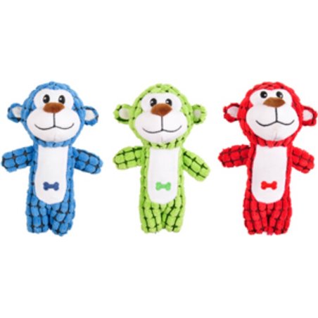 Pluche aap groen/rood/blauw ass 