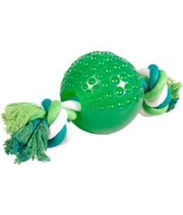 Speelgoed shots bal+touw groen 9cm 