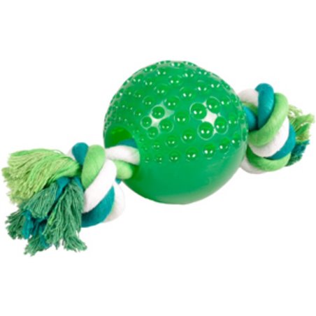 Speelgoed shots bal+touw groen 9cm 