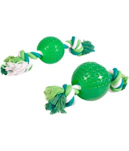 Speelgoed shots bal+touw groen 9cm