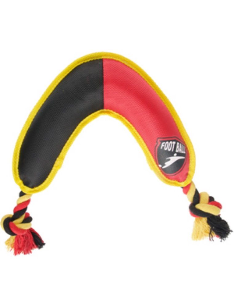 Hs soccer boemerang zwart/geel/rood 24cm