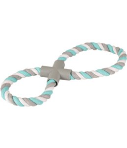 Hs katoen jim trektuig 8-ring munt/wit/grijs 37cm