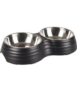 Dinner set aschau geribbeld mat zwart m 2x350ml