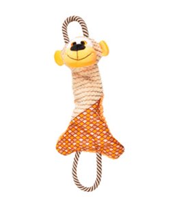 Elliot aap + touw oranje 44cm 