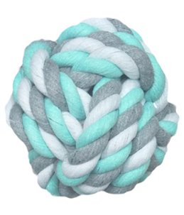 Hs katoenen bal munt/wit/grijs 15 cm