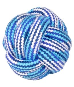 Hs katoen joe knoopbal blauw/wit dia. 7,5cm