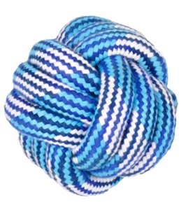 Hs katoen joe knoopbal blauw/wit dia. 10cm