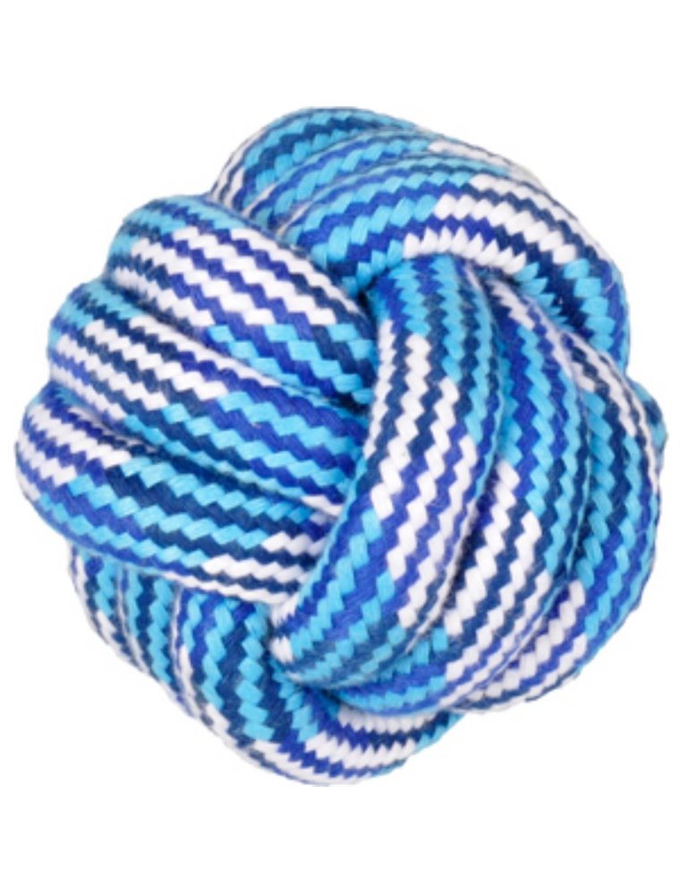 Hs katoen joe knoopbal blauw/wit dia. 10cm