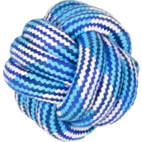 Hs katoen joe knoopbal blauw/wit dia. 10cm