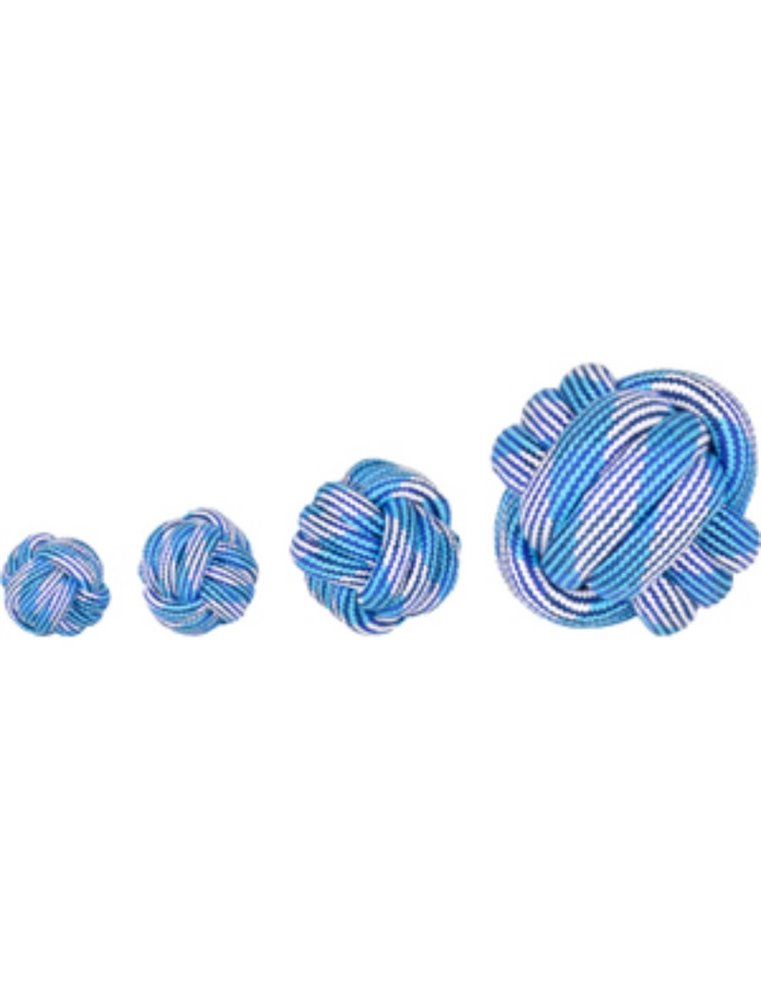 Hs katoen joe knoopbal blauw/wit dia. 10cm