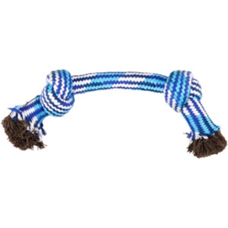 Hs katoen joe touw 2 knopen blauw/ wit m 35cm