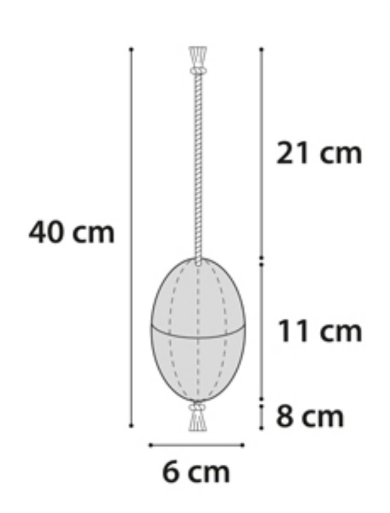 Rubber dental rugby bal koord 11cm