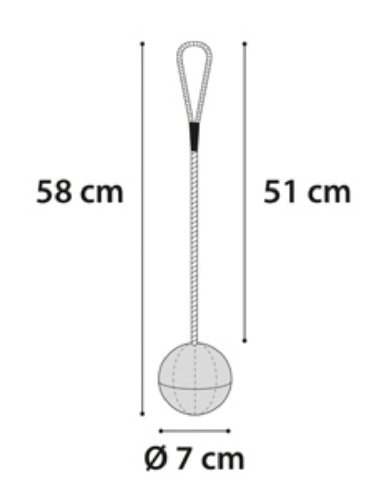 Hs rubber classic bal met bel+koord groen 7cm