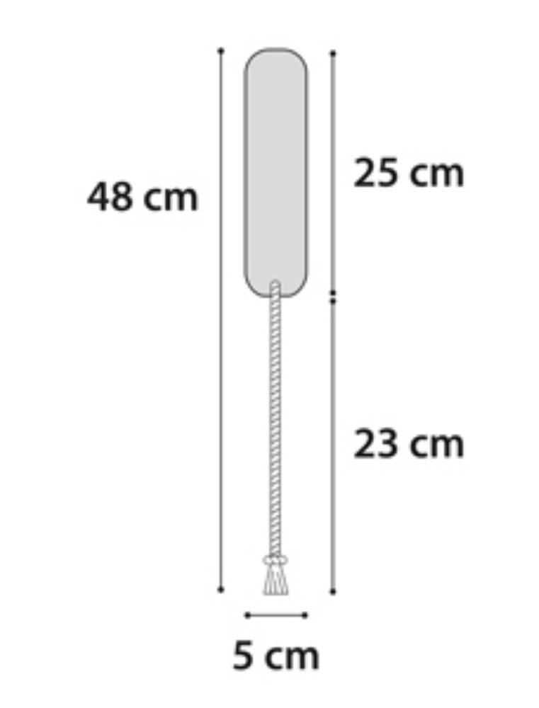 Hs rubber flush staaf met touw groen 48cm