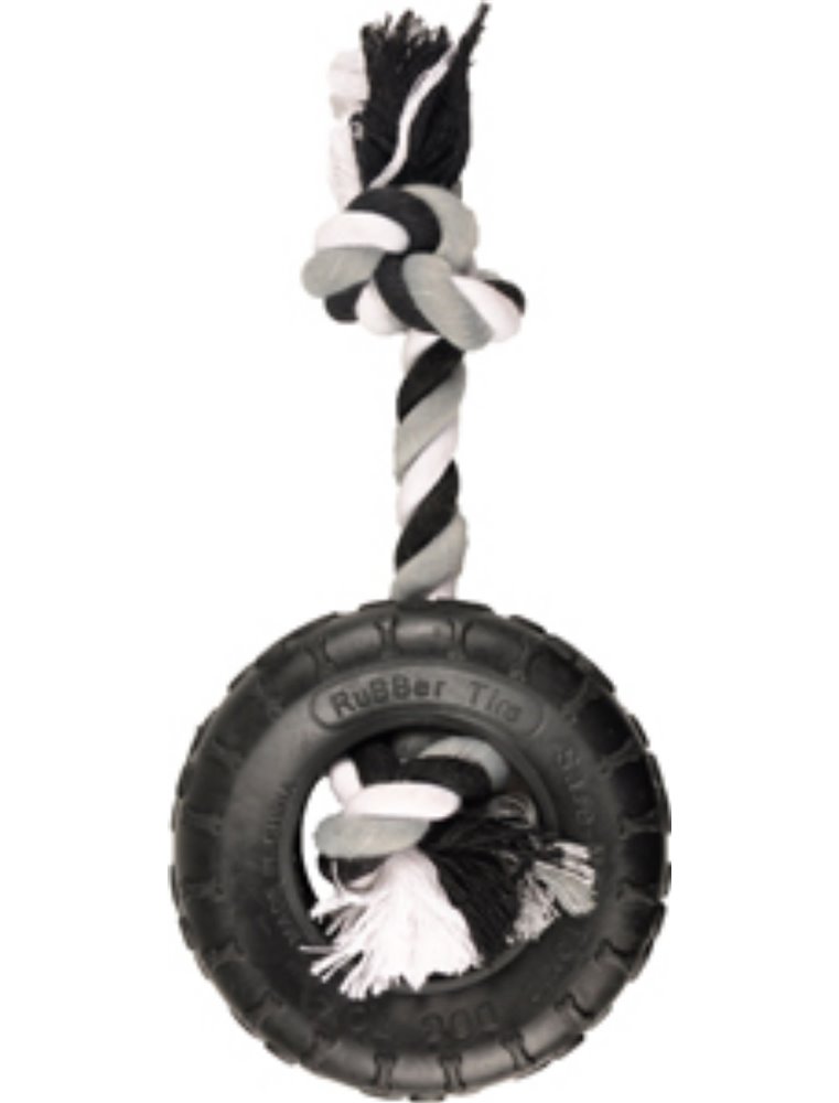 Hs rubber gladiator band+touw zwart 15 cm