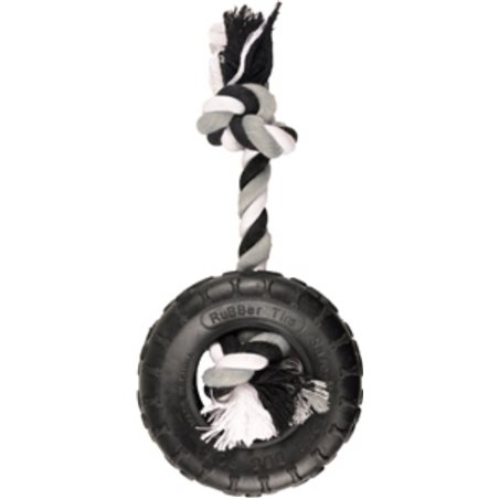 Hs rubber gladiator band+touw zwart 15 cm