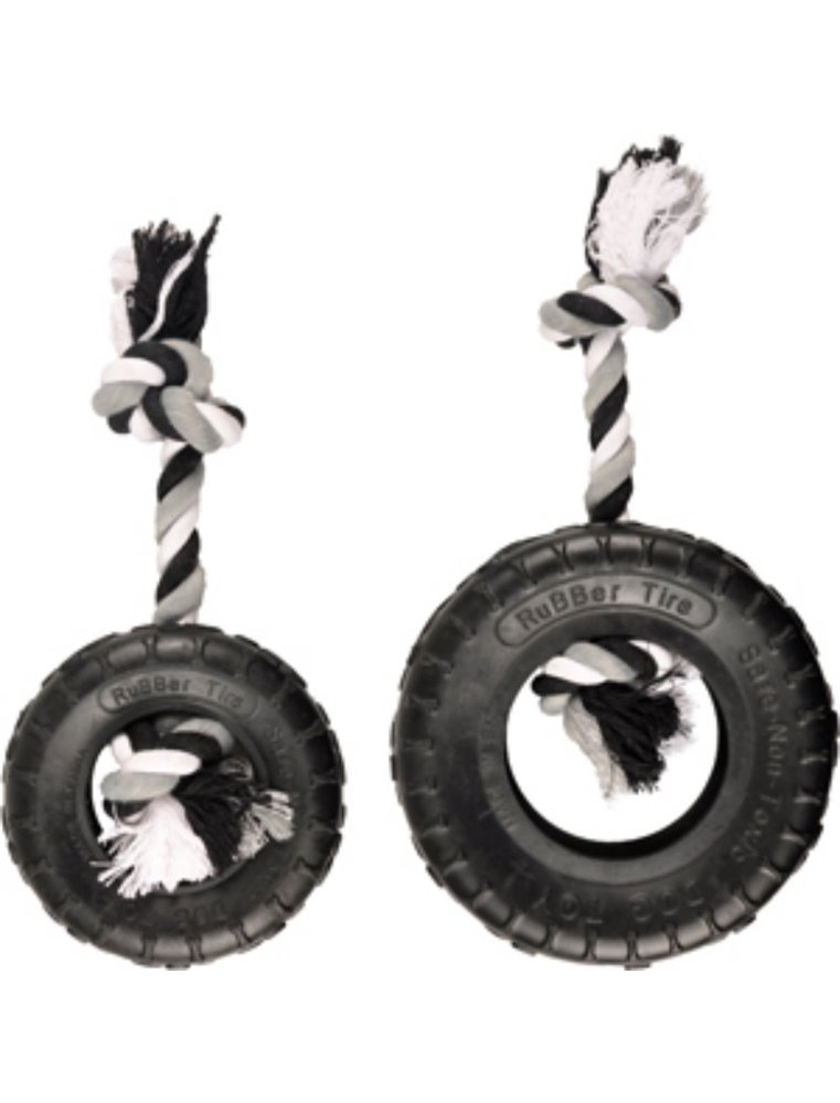 Hs rubber gladiator band+touw zwart 15 cm