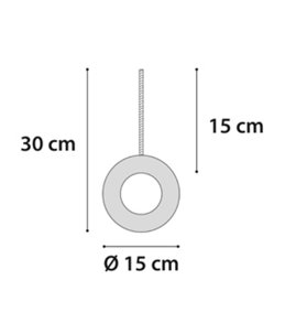 Hs rubber gladiator band+touw zwart 15 cm