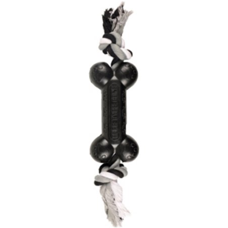 Hs rubber gladiator dumbel+touw zwart 18cm