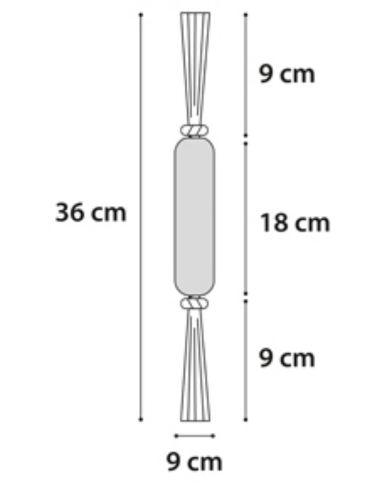 Hs rubber gladiator dumbel+touw zwart 18cm