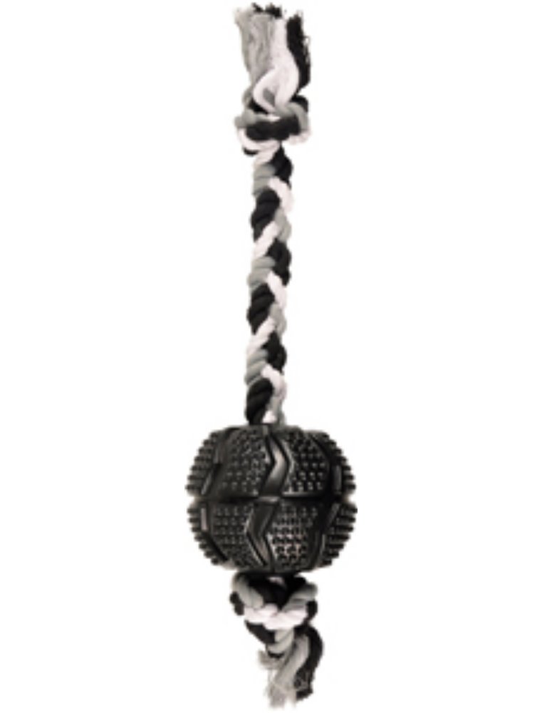 Hs rubber gladiator bal+touw zwart 9cm