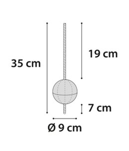 Hs rubber gladiator bal+touw zwart 9cm