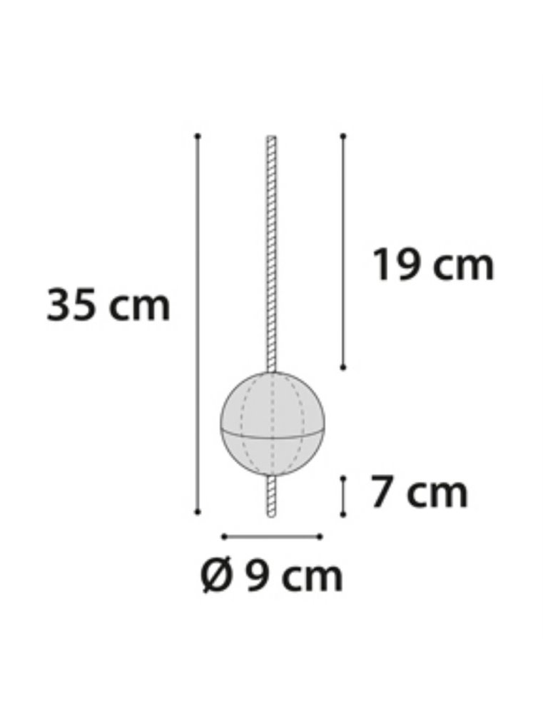 Hs rubber gladiator bal+touw zwart 9cm