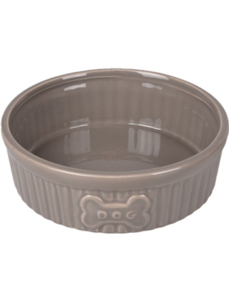 Eetpot hond mabel keramisch taupe 12,5cm 300ml