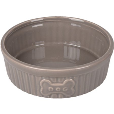 Eetpot hond mabel keramisch taupe 12,5cm 300ml