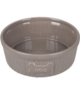 Eetpot hond mabel keramisch taupe 15cm 640ml