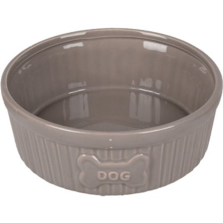 Eetpot hond mabel keramisch taupe 15cm 640ml