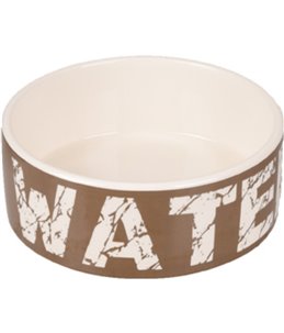 Eetpot hond kyra keramisch taupe/wit 16cm 770ml