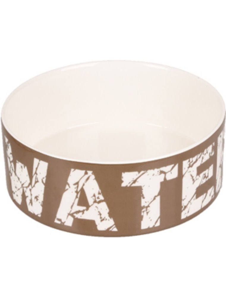 Eetpot hond kyra keramisch taupe/wit 20,5cm 1500ml