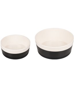 Eetpot hond duke keramisch antislip zwart/wit 14cm 420ml