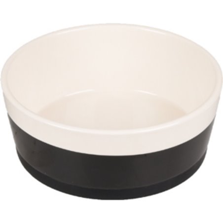 Eetpot hond duke keramisch antislip zwart/wit 18cm 1130ml