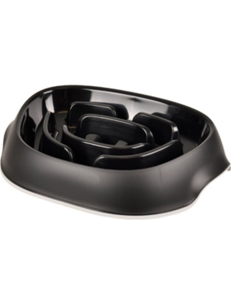 Eetpot exqi slowfeeder zwart 950ml
